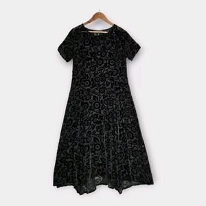 Tiar Los Angeles Velvet Burnout Maxi SHEER Dress S* Green **MISSING LINER**